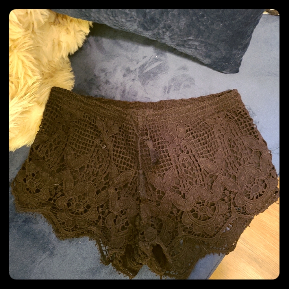 Express black lace shorts